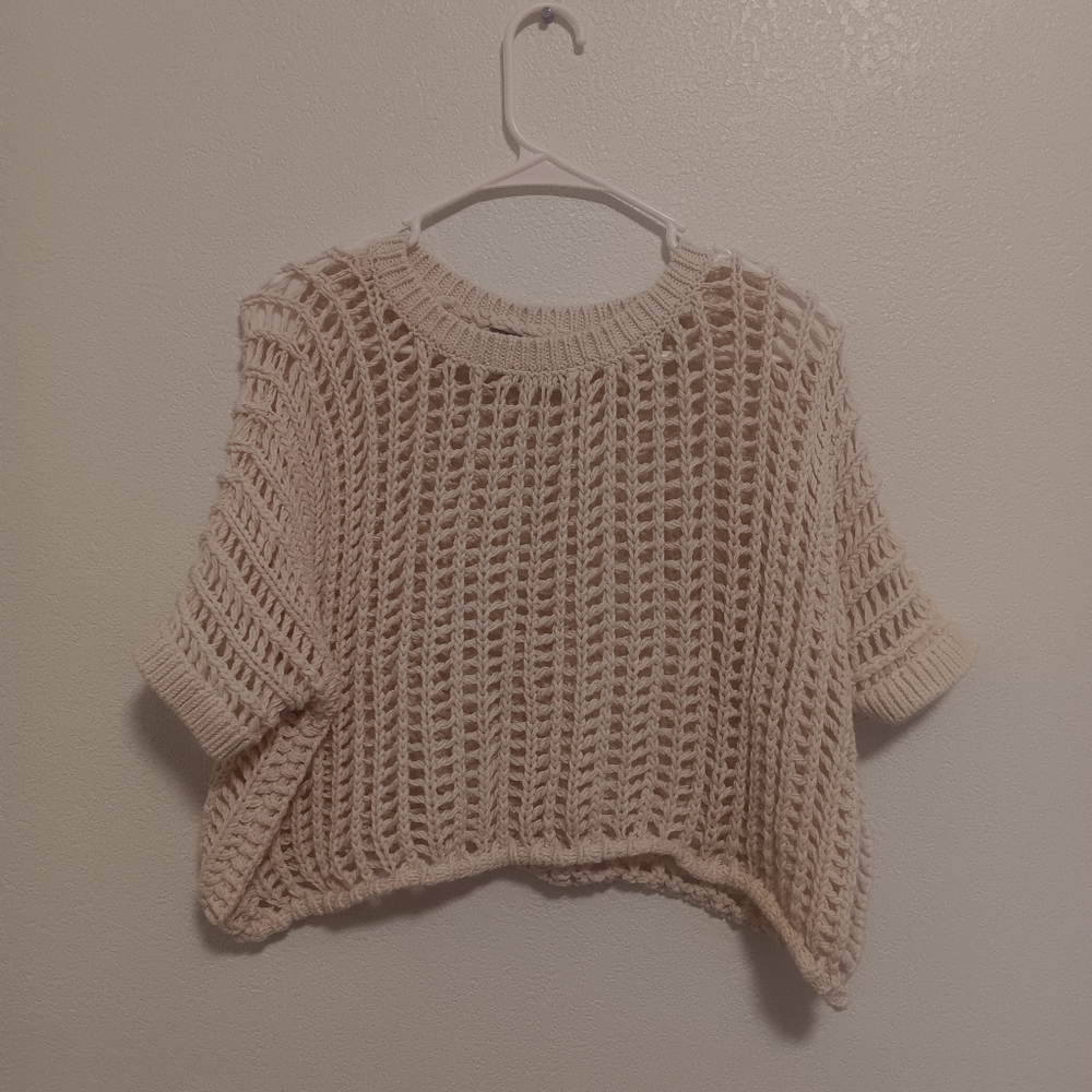 Cream Knit Cropped Sweater